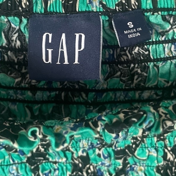 Gap Off The Shoulder June MiniFlower Green Boho Top Sz Small - Picture 3 of 5